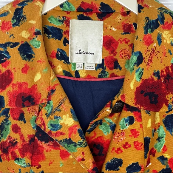 Anthropologie Elevenses Leopardlily Printed coat jacket 4 - Picture 9 of 9